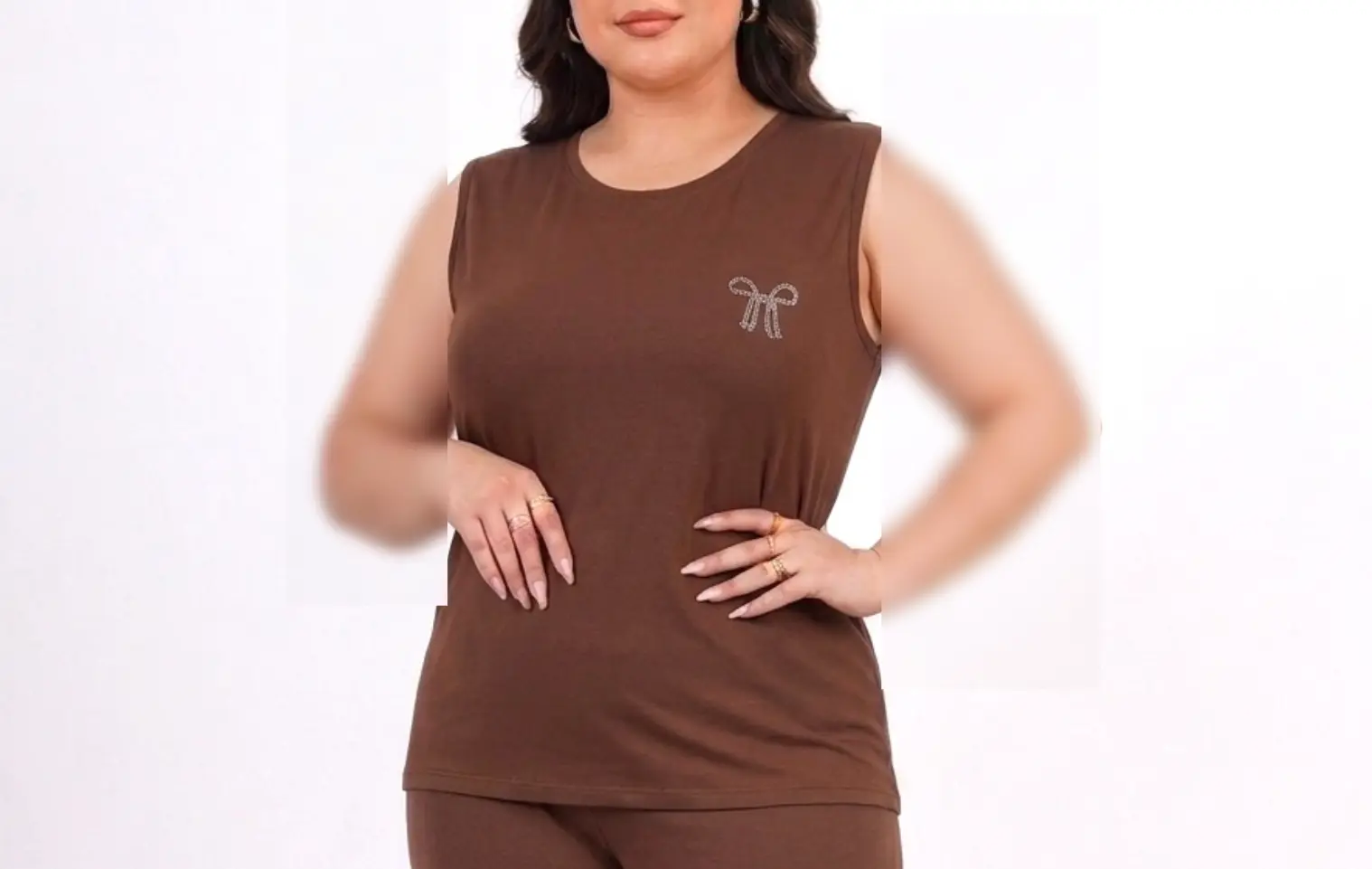 تاپ نگین پاپیونی سایز بزرگ زنانه